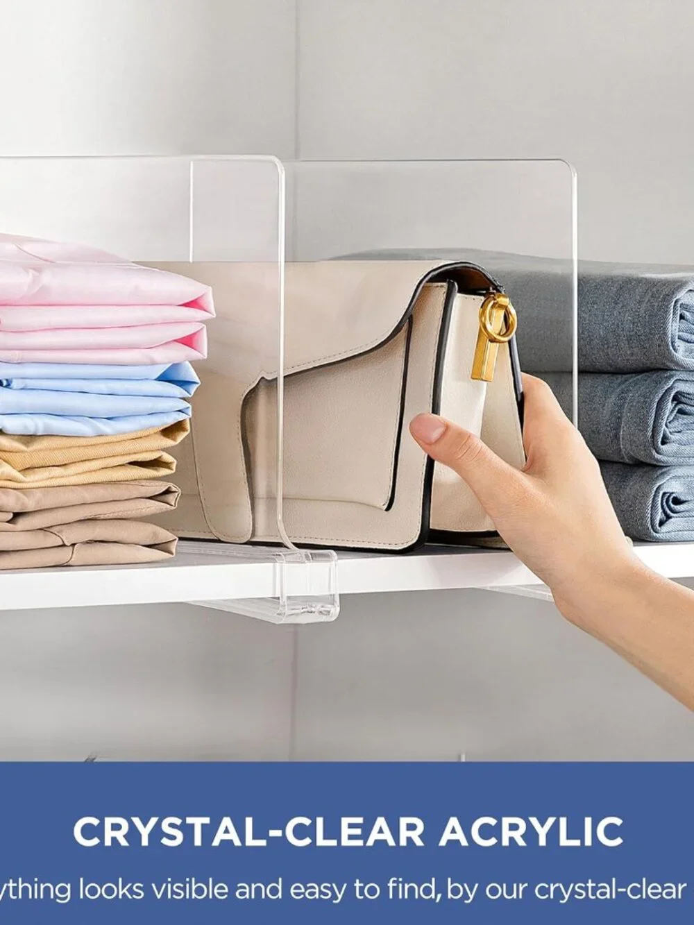 Multi-Functional Clear Acrylic Shelf Dividers - Perfect for Bedroom and Kitchen